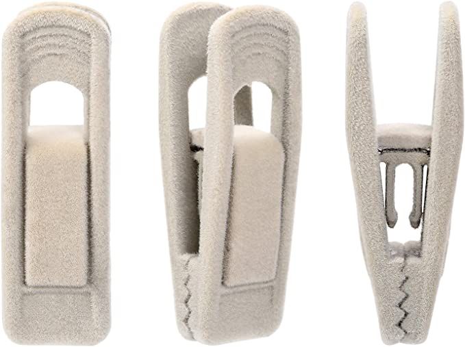 Corodo Velvet Hangers Clips 20 Pack, Ivory Pants Hangers Velvet Clips, Strong Finger Flocked Clip... | Amazon (US)