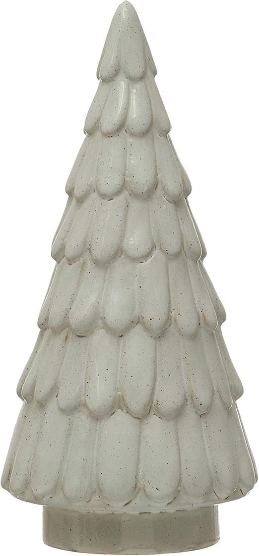 Creative Co-Op 4-1/4" Round x 9" H Stoneware Tree, Reactive Glaze, Grey (Each One Will Vary) | Amazon (US)