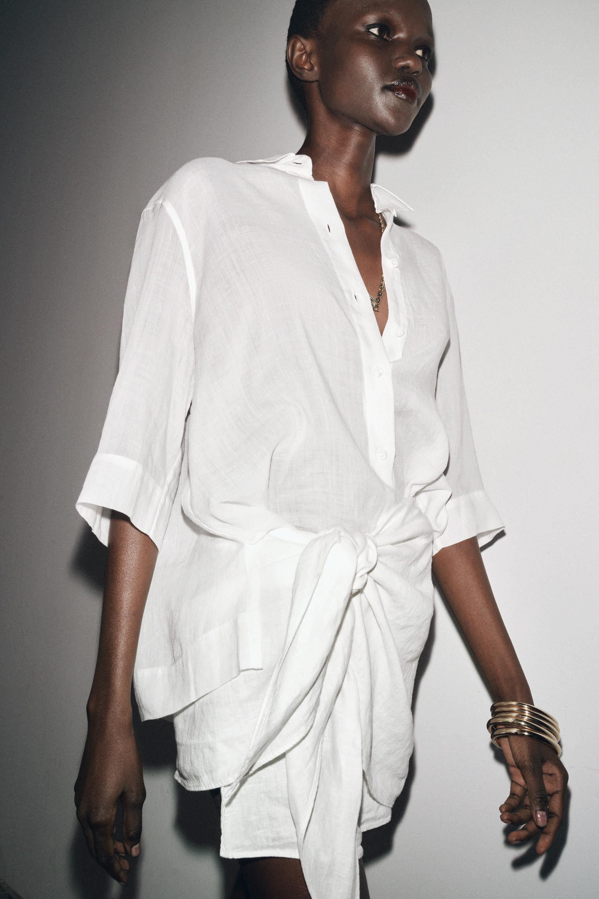 ZW COLLECTION 100% LINEN SHORT SKIRT | Zara US