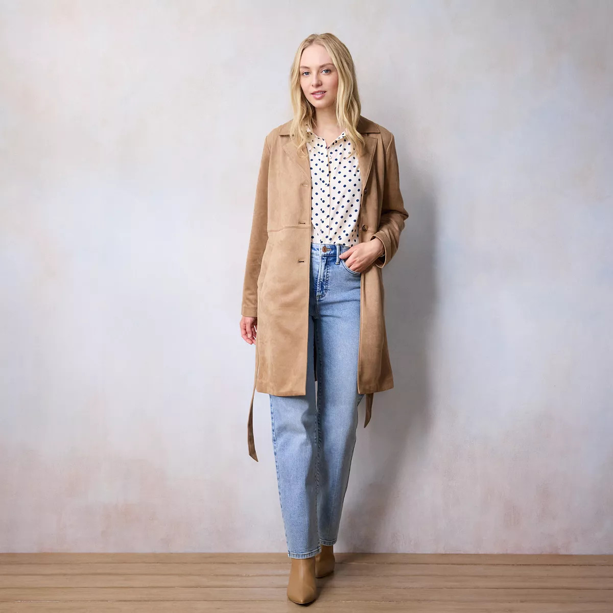 Women's LC Lauren Conrad Suede Trench Coat | Kohl's