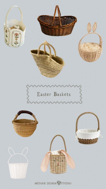 Easter baskets. 

Kids, egg hunt, woven basket, basket with ears, gingham, scallops, Maisonette, artisan made, Parterre, Amazon, Maisonette, World Market, Etsy, Walmart, Ballard Designs 

#LTKFind #LTKunder50 #LTKSeasonal