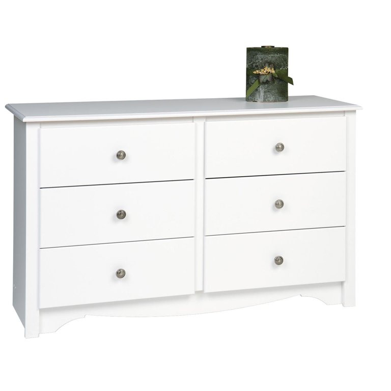 Prepac Monterey White Condo Sized 6 Drawer Double Dresser | Walmart (US)
