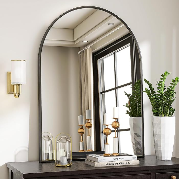 VooBang Arched Wall Mirror, 30 x 38 inch Arch Bathroom Mirror, Wall Mounted Vanity Mirror with Ar... | Amazon (US)