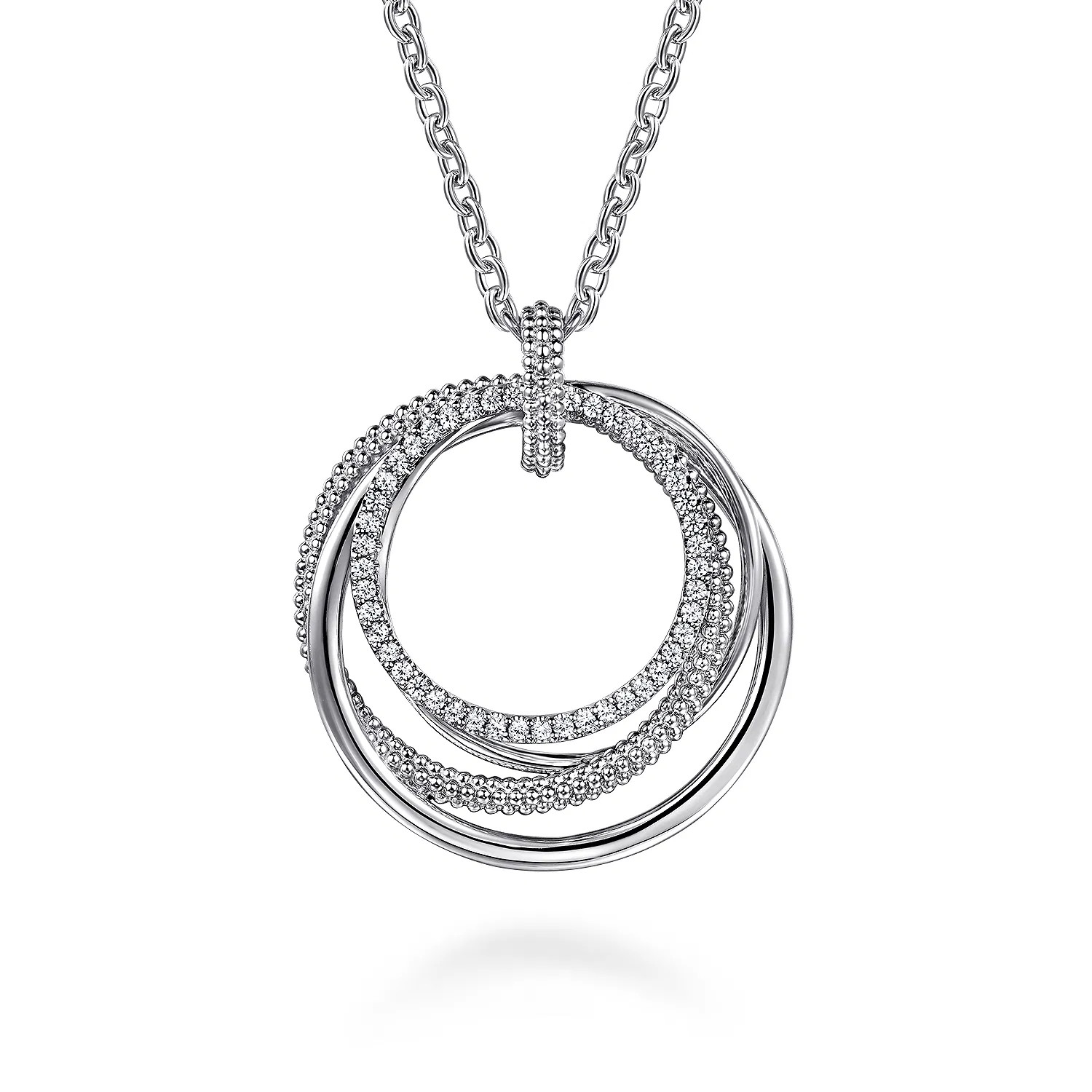 925 Sterling Silver Bujukan White Sapphire Pendant Drop Necklace | Gabriel & Co. Fine Jewelry And Bridal