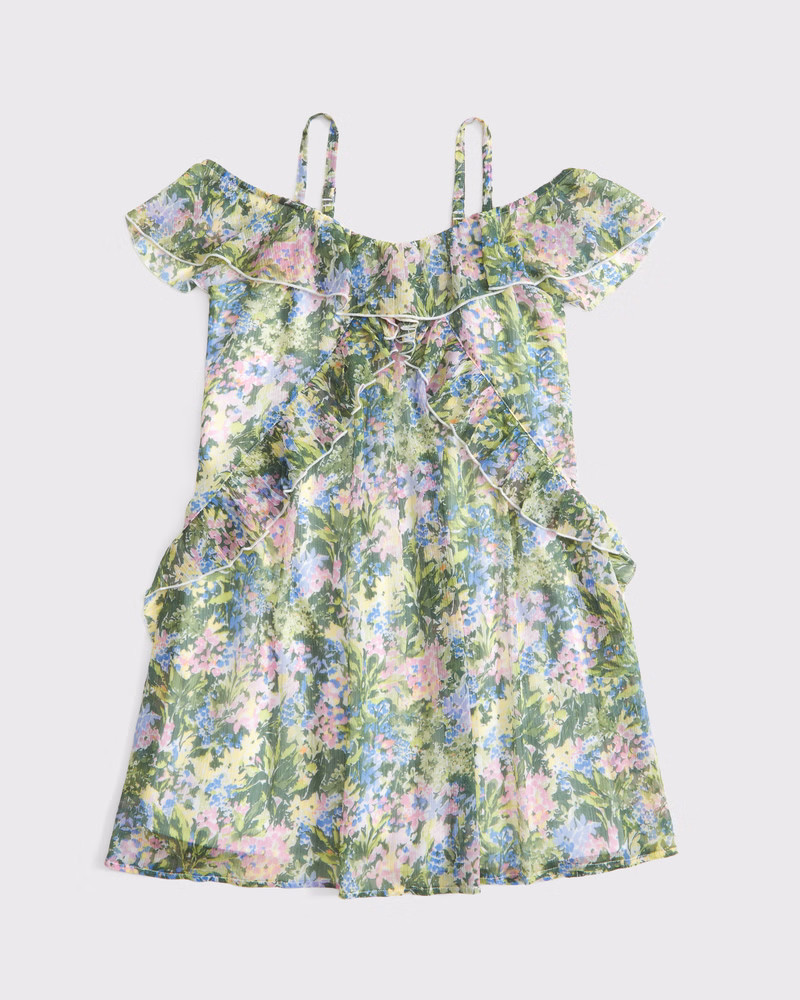 girls flutter sleeve ruffle mini dress | girls dresses & rompers | Abercrombie.com | Abercrombie & Fitch (US)