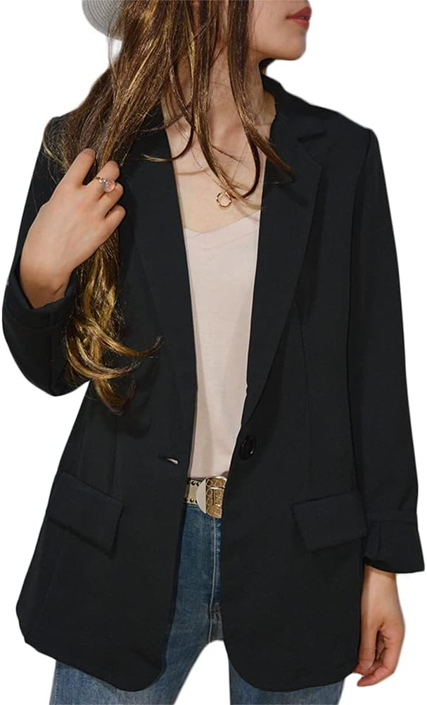 Womens Casual Blazers Open Front Long Sleeve Work Office Jackets Blazer,Casual Work Solid Color Blaz | Amazon (US)
