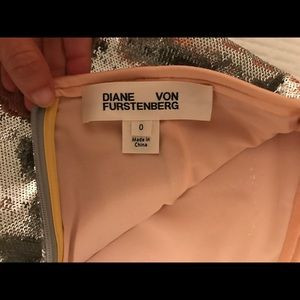 Diane Von furstenberg silver sequin skirt | Poshmark