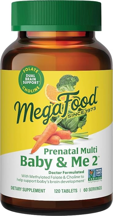 MegaFood Baby & Me 2 Prenatal Vitamin and Minerals - Vitamins for Women - with Folate (Folic Acid... | Amazon (US)
