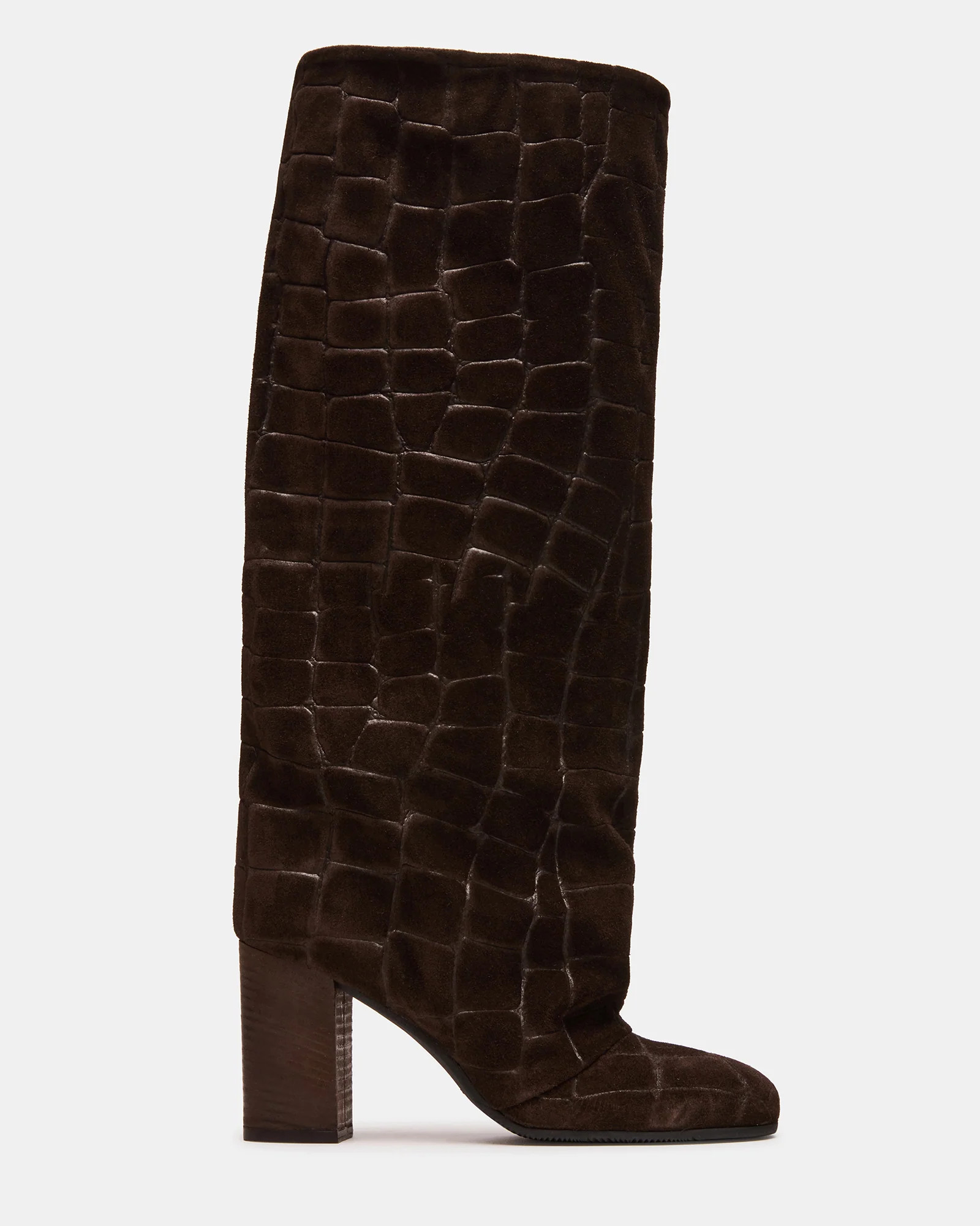 Steve Madden Women's Delia Block Heel Boots - Dark Brown Suede - Size 10 - Leather | Steve Madden (US)