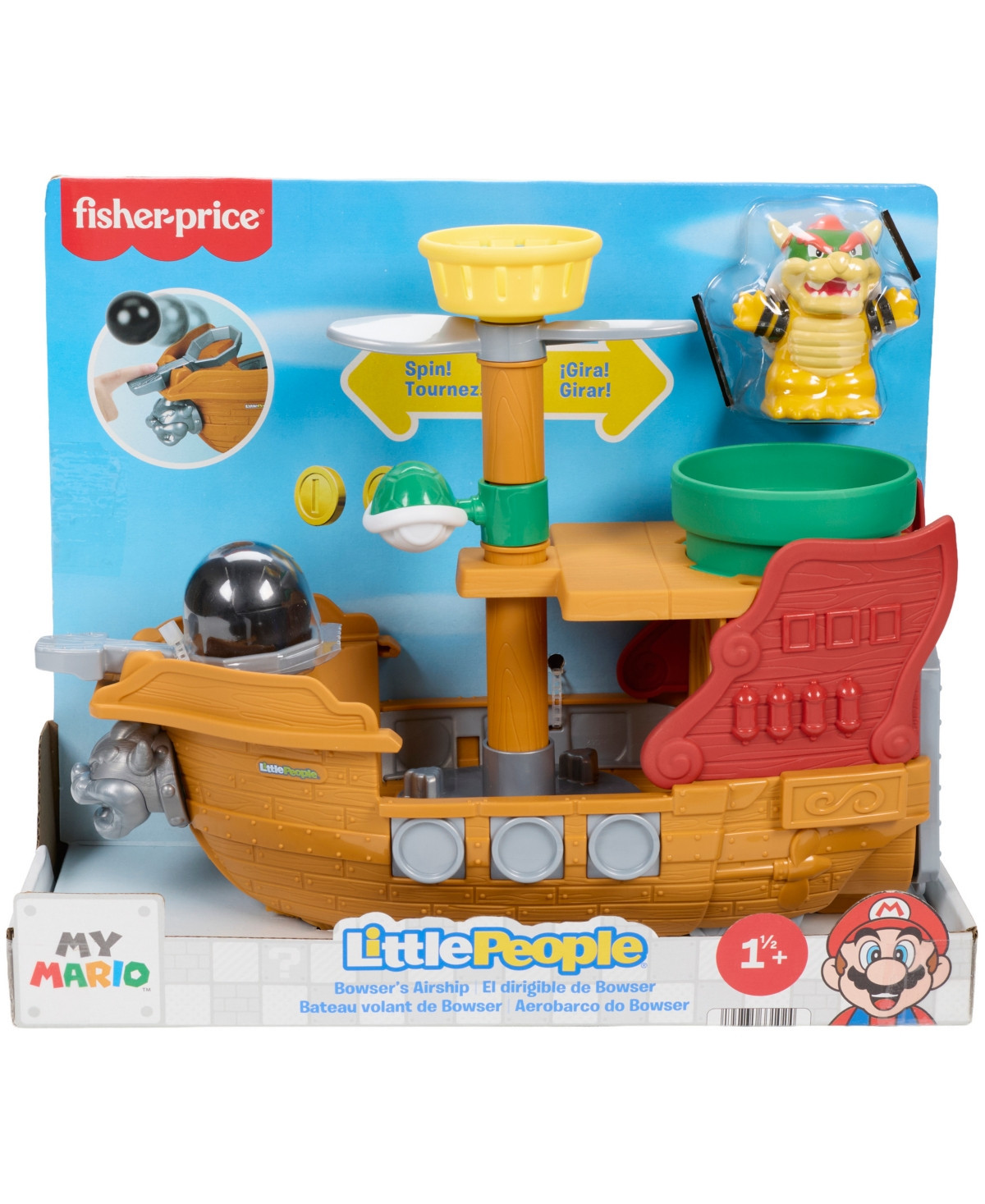 Fisher Price Little People My Mario Bowser's Airship & Figure Set Toddler Toy - Assorted | Macy's