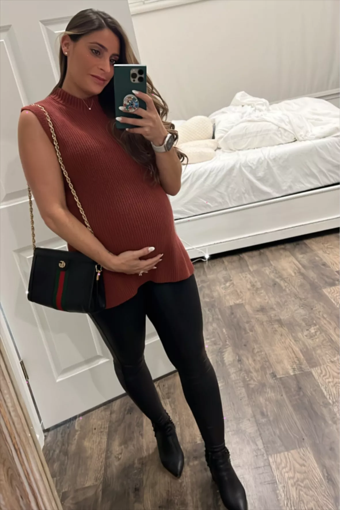 Maternity Faux Leather Over The Bump Leggings