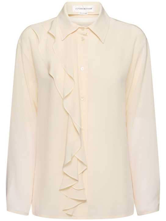 Ruffle-detail silk shirt | Luisaviaroma