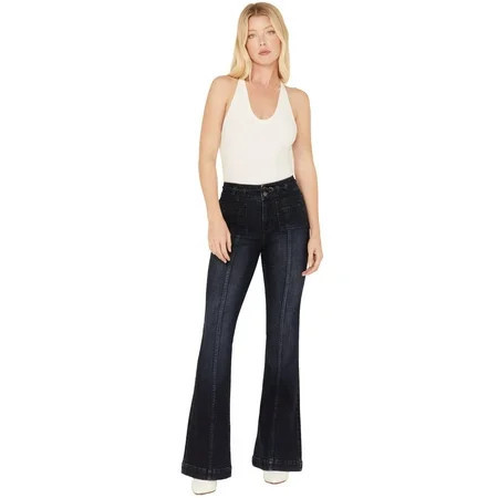 Shyanne Women's Dark Wash Trouser Jeans - SWHO22J71-DKW 29W x 34L | Walmart (US)