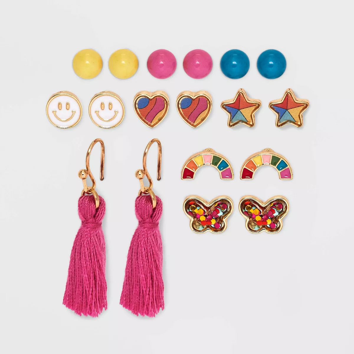Girls' 9pk Studs and Tassel Drop Earring Set - Cat & Jack™ | Target