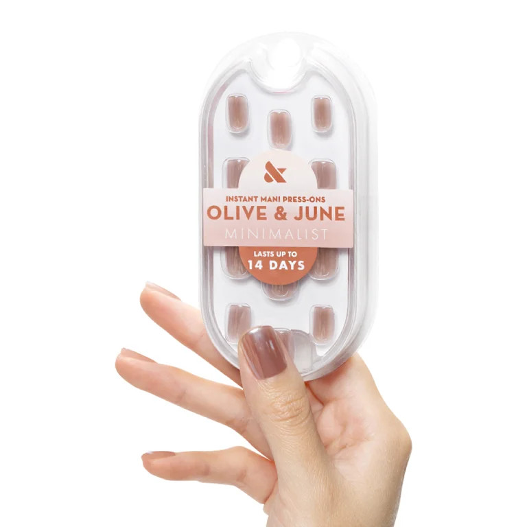Olive & June Instant Mani Minimalist Extra Short Squoval Press-on Nails, Taupe Jelly Chrome, 42 P... | Walmart (US)