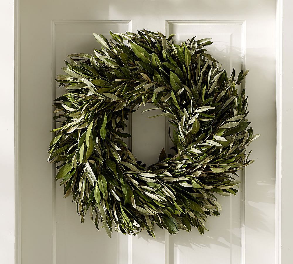 Fresh Olive Leaf & Myrtle Wreath | Pottery Barn (US)
