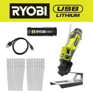 USB Lithium Glue Pen Kit with 2.0 Ah USB Lithium Battery, Charging Cable, and Mini Size Glue Sticks (48-Piece) | The Home Depot
