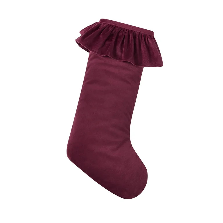 Red Ruffle Christmas Stocking, 20", by My Texas House | Walmart (US)