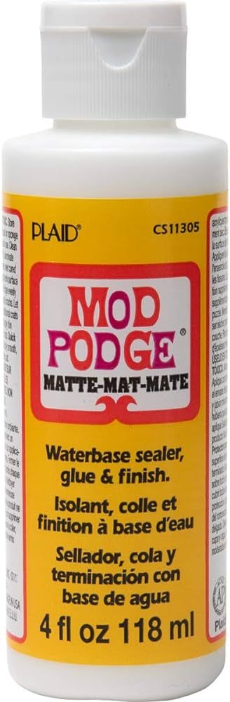 Mod Podge CS11305 Waterbase Sealer, Glue and Finish, 4 Oz, Matte | Amazon (US)