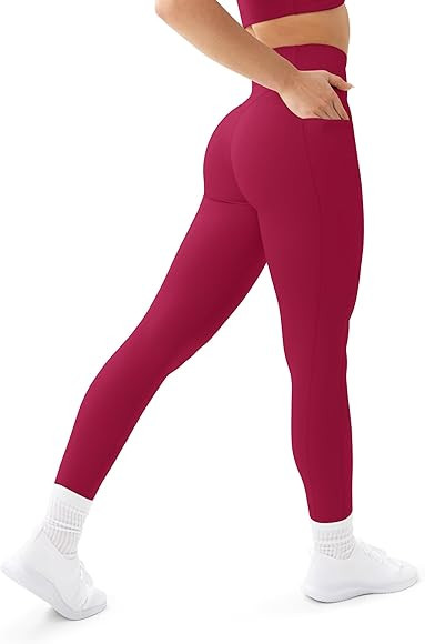 PAVOI ACTIVE Leggings with Pockets | Compressive High Waisted Butt Sculpting Women's Full Length ... | Amazon (US)
