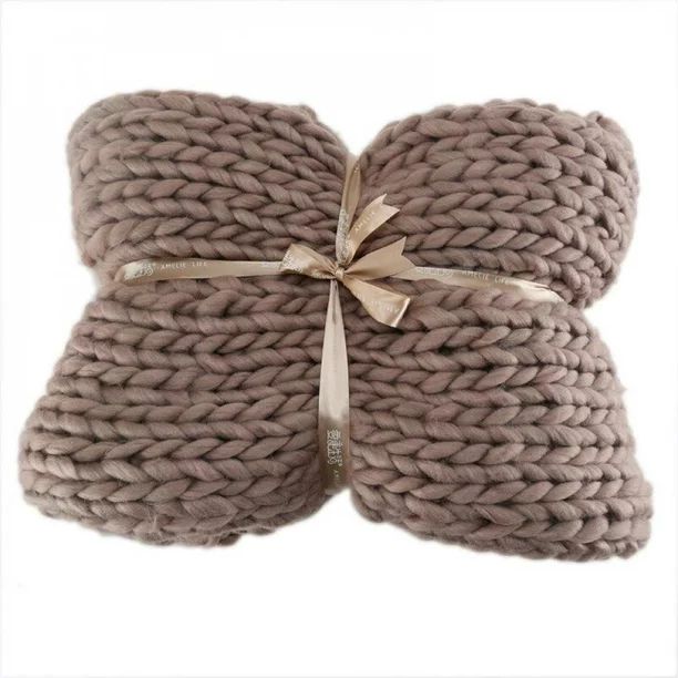 60x60cm Hand Chunky Wool Knitted Blanket Thick Yarn Merino Wool Bulky Knitting Throw Blankets Whi... | Walmart (US)
