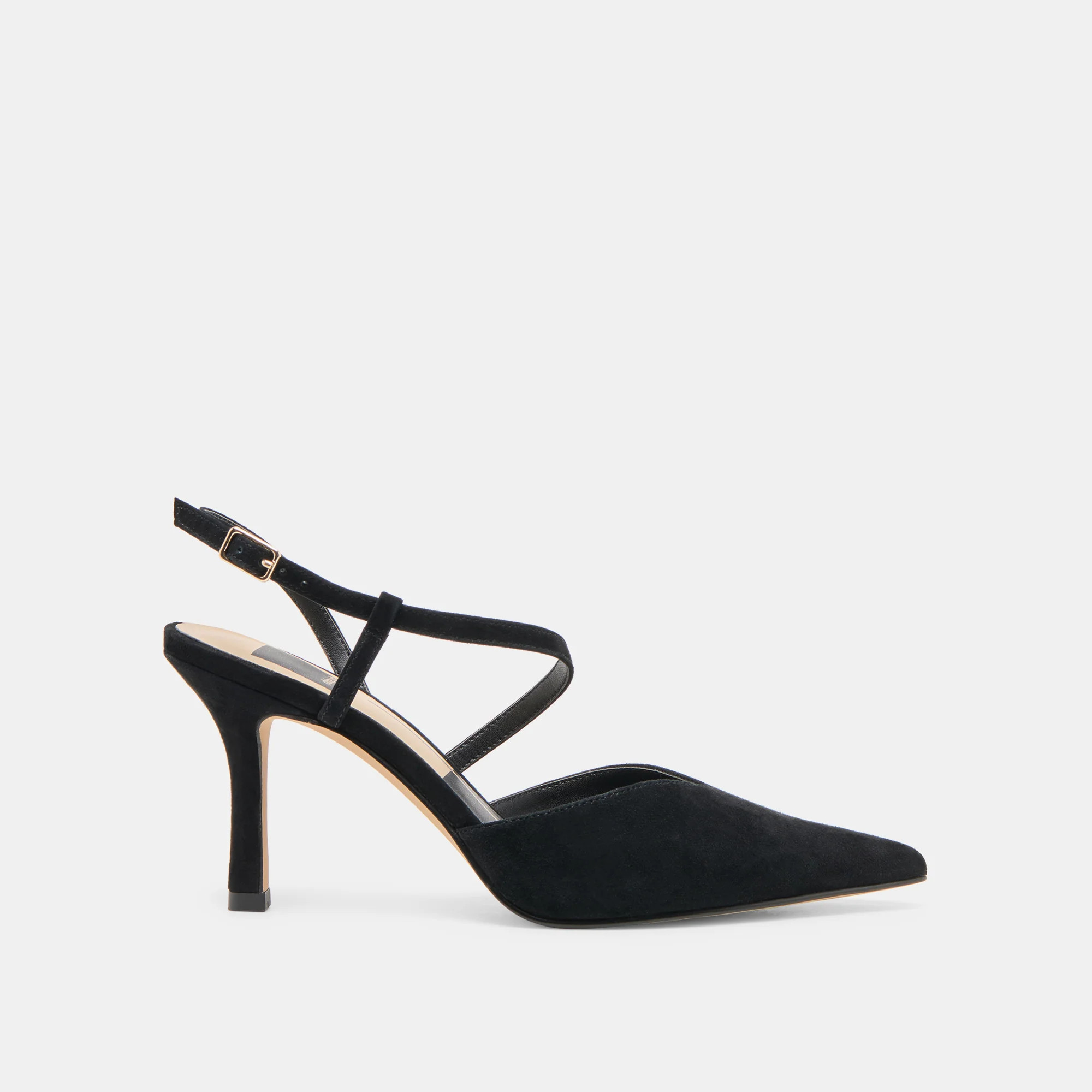 Kamra Heels Onyx Suede | DolceVita.com