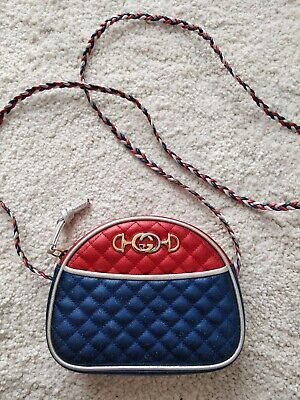 Gucci GG Laminate Quilted Leather Mini Bag Red Blue Shoulder Crossbody 534951  | eBay | eBay US
