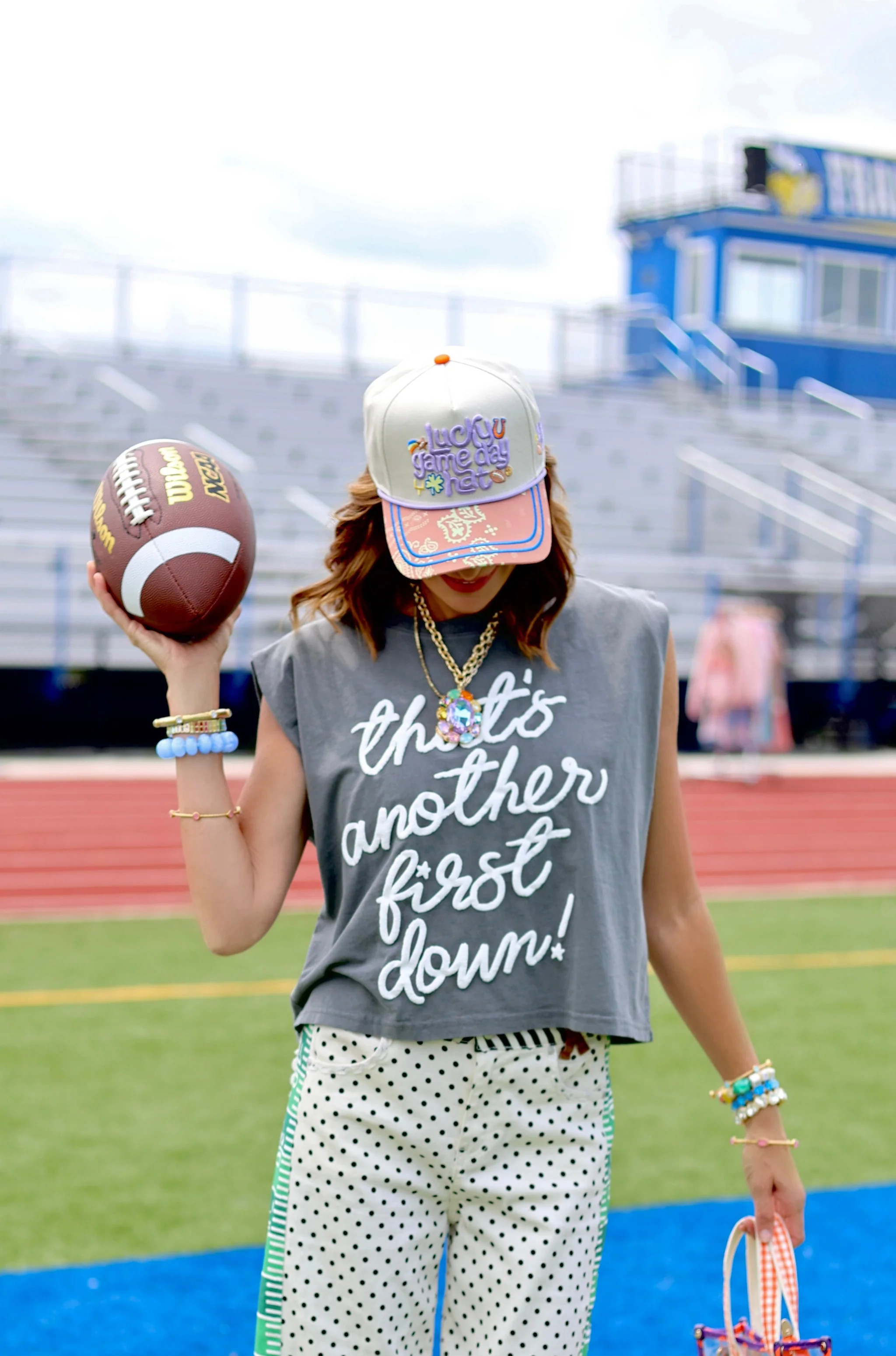 That's Another First Down Charcoal Tank | Poppy & Pine
