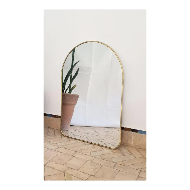 Brass Wall Mirror in the Shape of a Door  Handmade Free - Etsy | Etsy (US)