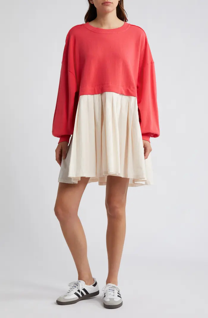 Eleanor Layered Sweatshirt Minidress | Nordstrom