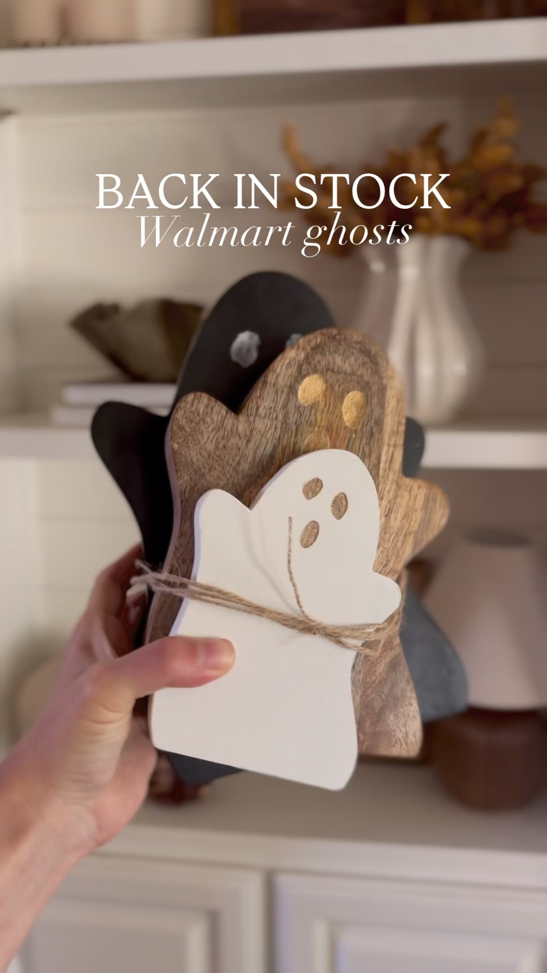 The popular wooden ghost trio is back at Walmart!  These sold out quickly last year so grab them now if you missed out!   I also linked this years version of my favorite mango wood pumpkin seen here as well!

#LTKSeasonal #LTKHome