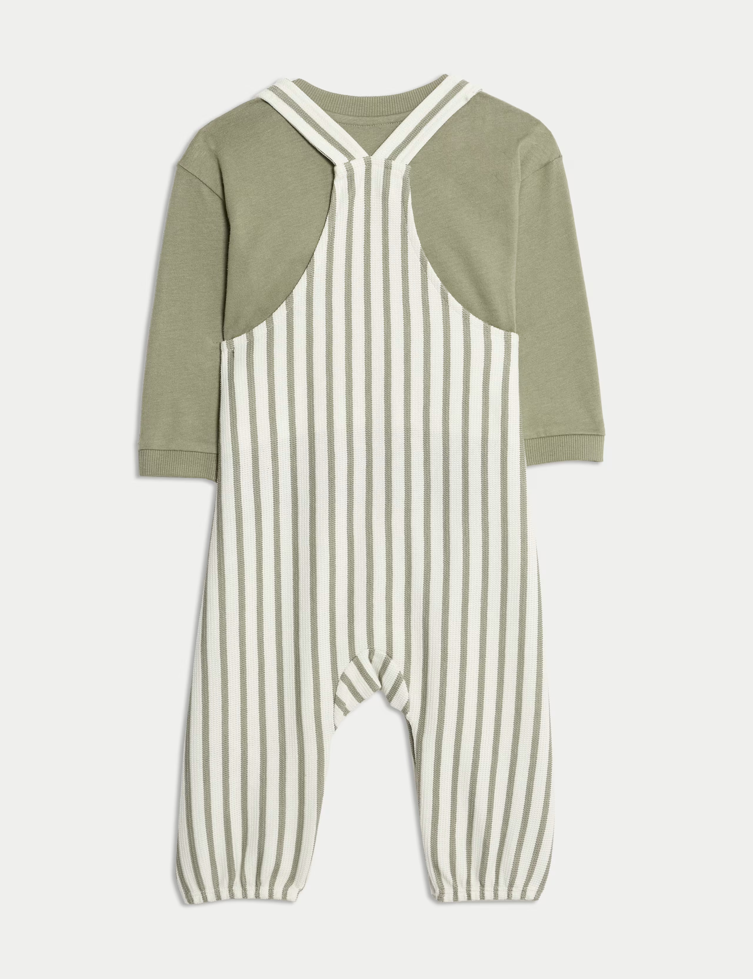 2pc Pure Cotton Jersey Striped Dungaree Outfit (0-3 Yrs) | M&S Collection at M&S | Marks & Spencer (UK)