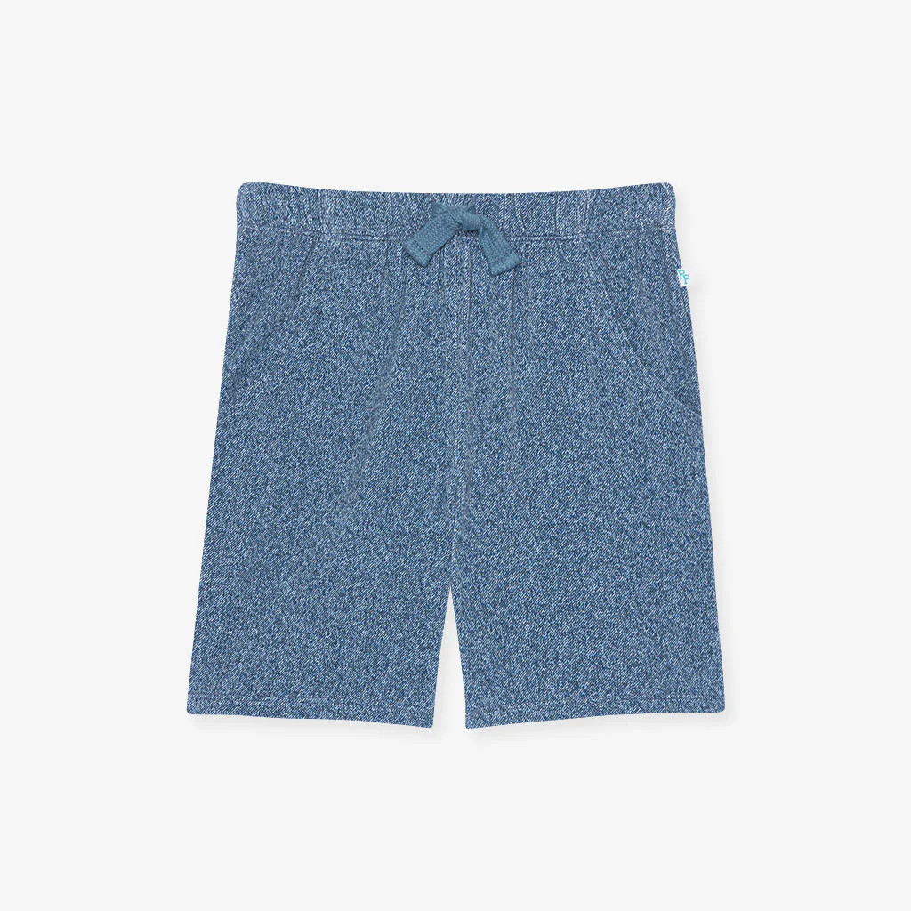 Denim Blue Toddler Terry Shorts | Indigo Denim | Posh Peanut