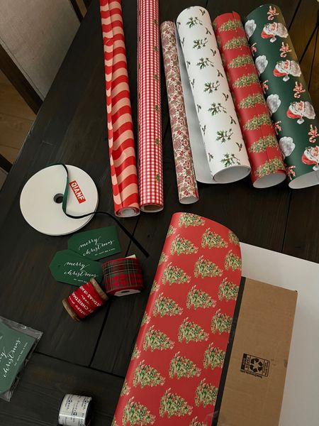 Christmas wrapping paper, velvet ribbon, holiday gift tags personalized 



#LTKHoliday #LTKfamily #LTKSeasonal