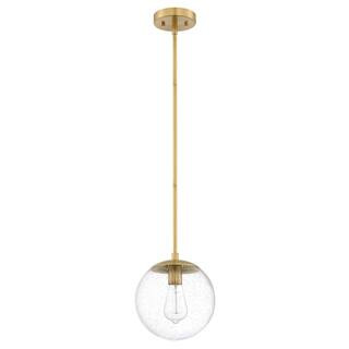 Design House Gracelyn Modern 1-Light Satin Gold Indoor Dimmable Pendant with Clear Seedy Glass Gl... | The Home Depot
