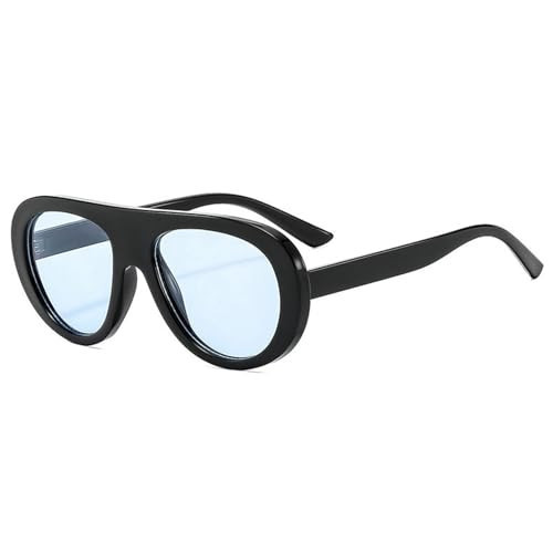 COTIA Fashion Pilot Sunglasses for Women Men Vintage Oversized Candy Color Shades Classic Cat Eye Punk Outdoor Sun Glasses (black blue) | Amazon (US)
