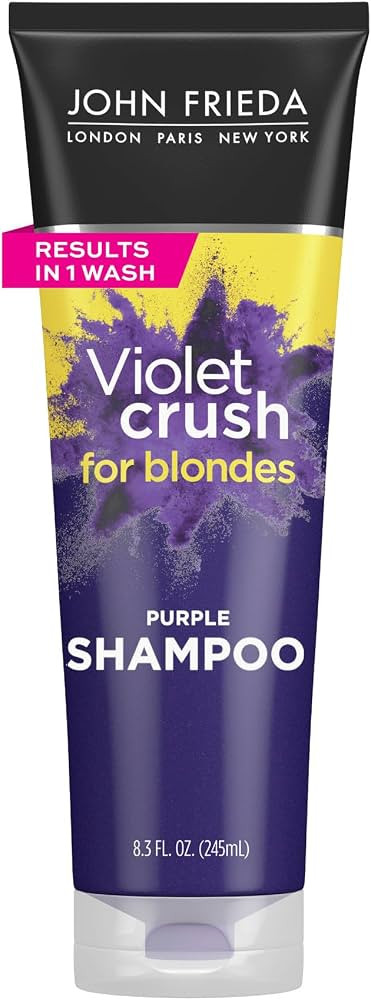 John Frieda 8.3 Ounce Shampoo for Blonde Hair, Violet Crush Purple Shampoo, Neutralizes Brassy Ye... | Amazon (US)