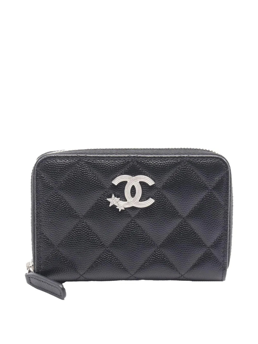 CHANEL Pre-Owned 2021-2025 CC Quilted Caviar Star Round Wallet small wallets - Black | Farfetch Global