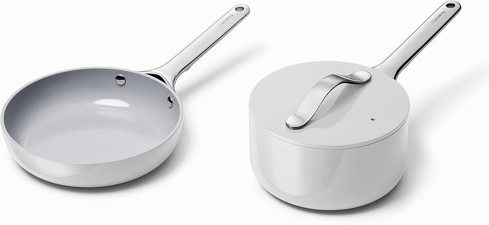 Caraway Mini Duo - Non-Stick Ceramic Mini Fry Pan (1.05 qt, 8") & Mini Sauce Pan (1.75 qt) - Non ... | Amazon (US)