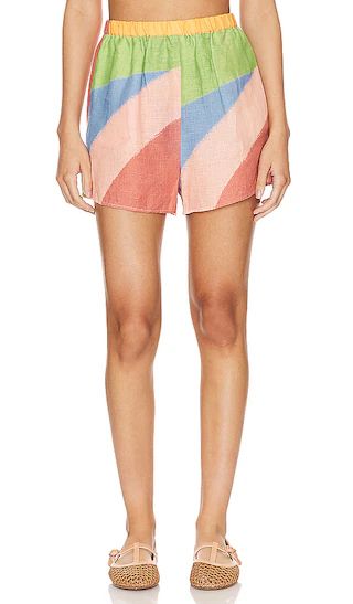 Tallows Short in Abstract Colorblock EcoLinen | Revolve Clothing (Global)