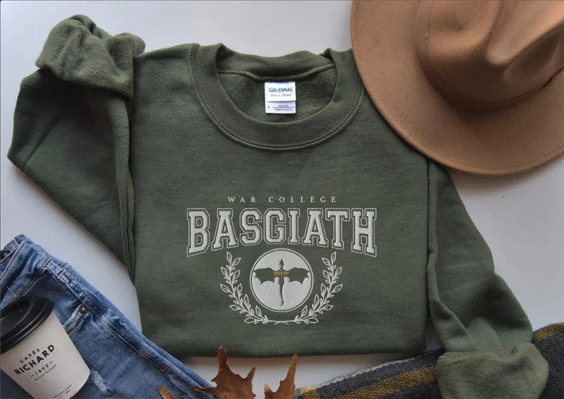 EMBROIDERED Basgiath War College Sweatshirt, Fourth Wing Shirt, Dragon Rider, Rebecca Yorros, Fou... | Etsy (Global)