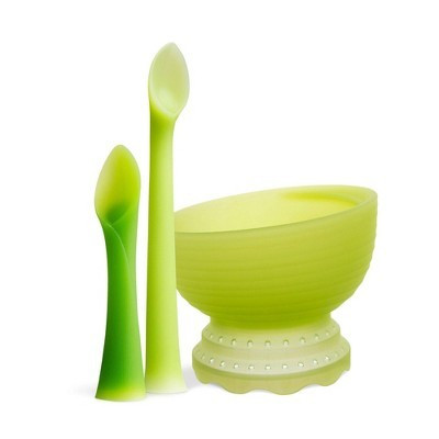 Olababy Baby First Training Set with Silicone Steam Bowl, Training Spoon & Feeding Spoon | Target