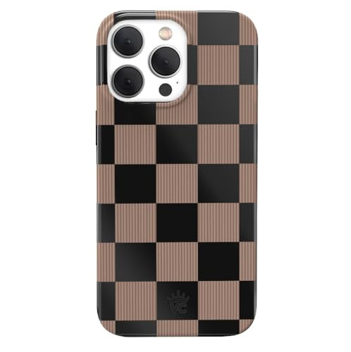 VELVET CAVIAR Checkered Phone Case for iPhone 15 Pro - Compatible with MagSafe - 10ft Drop Tested - Cute Protective Cover for Women - Mocha Brown Black | Amazon (US)
