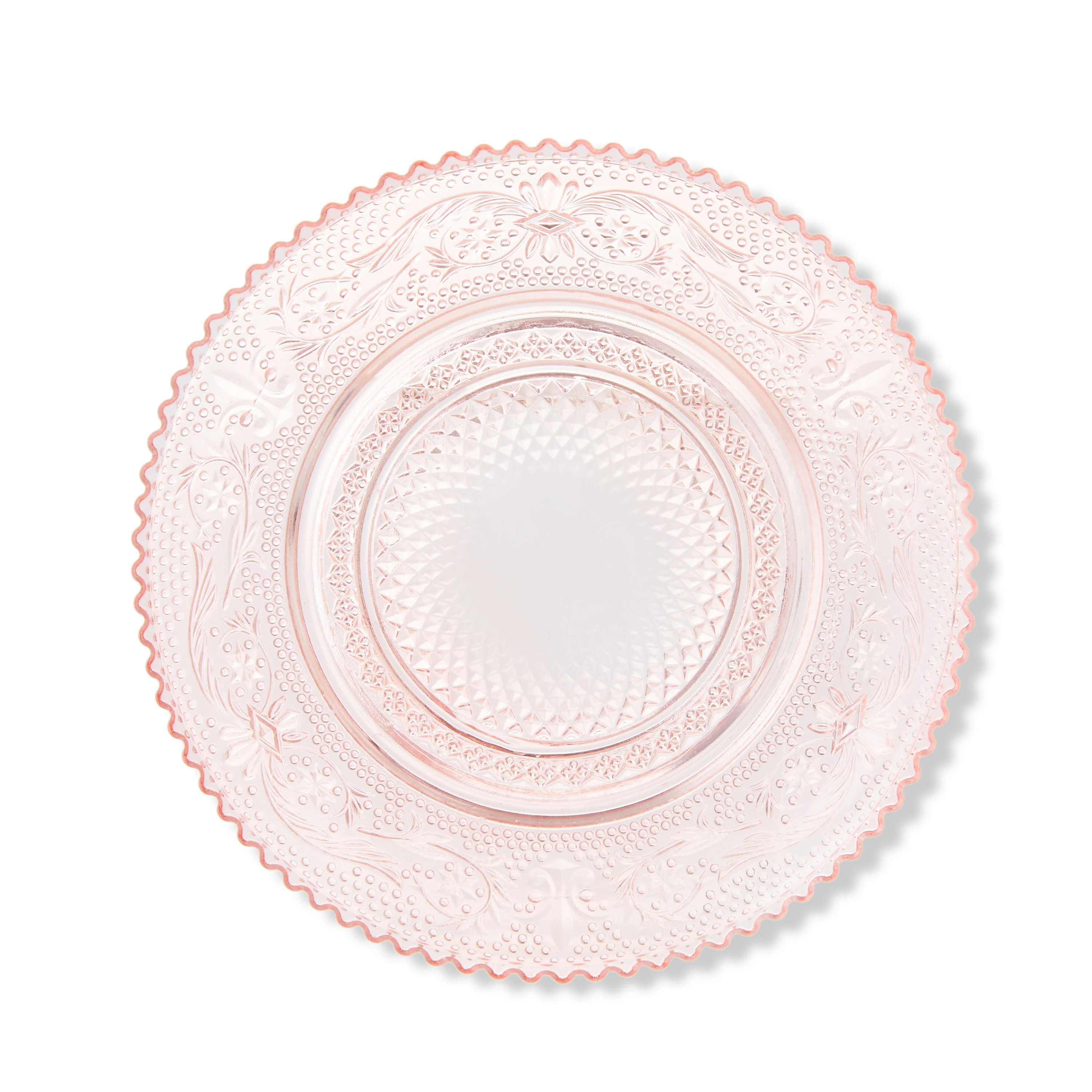 Bridgerton Glass Dessert Plate, Pink | Walmart (US)