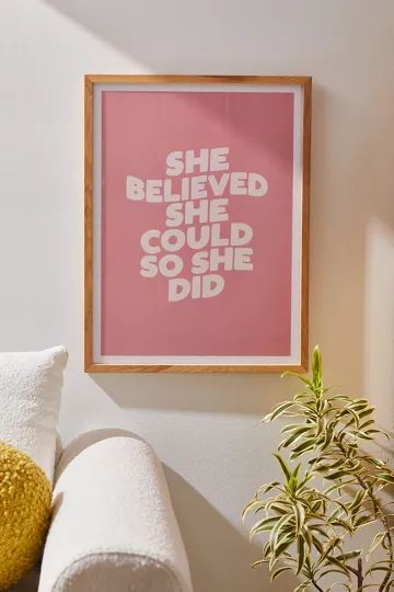 The Motivated Type She Believed She Could So She Did Art Print | Urban Outfitters (US and RoW)