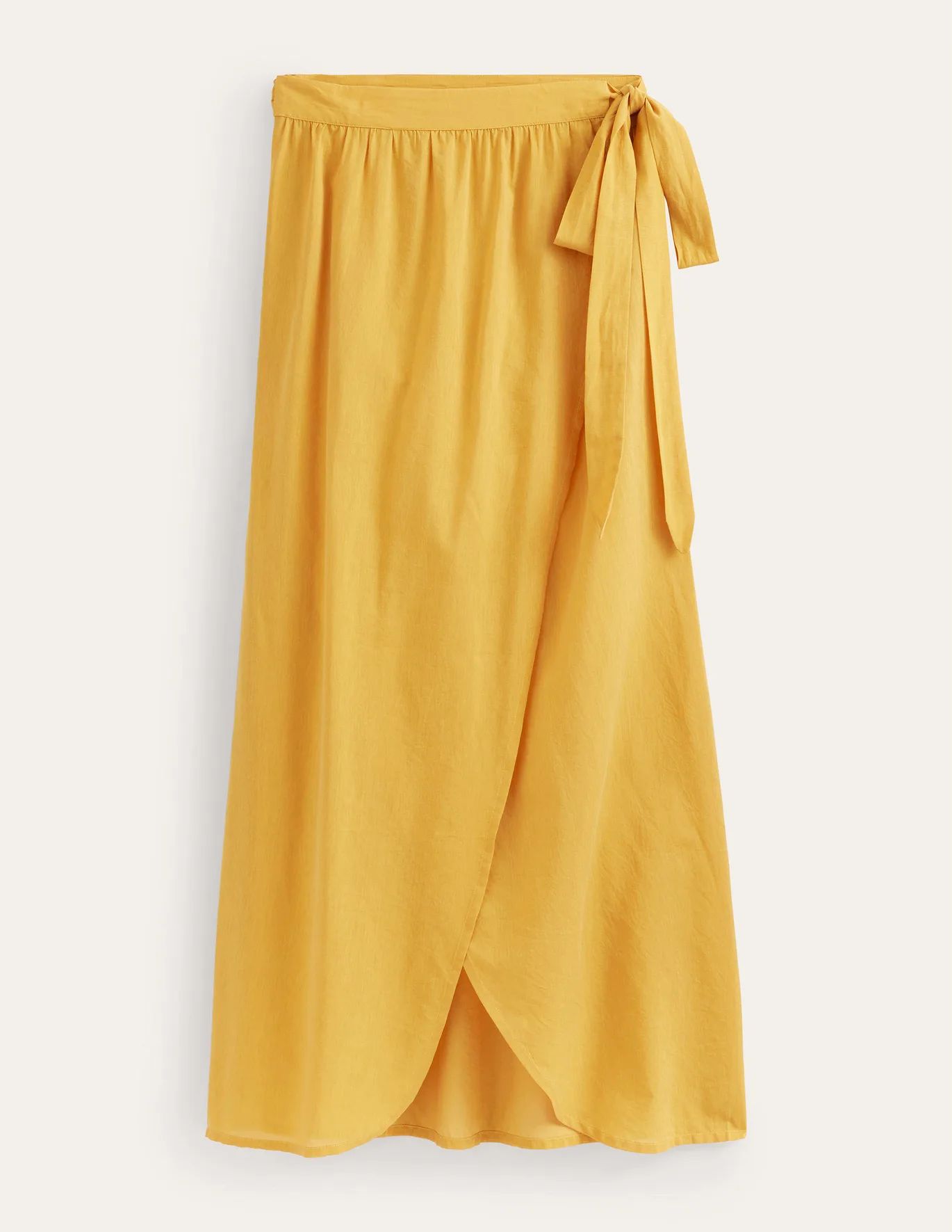Wrap Cotton Maxi Skirt - Yellow | Boden US | Boden (US)