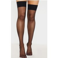 Black Sheer Thigh High Stockings | PrettyLittleThing CAN