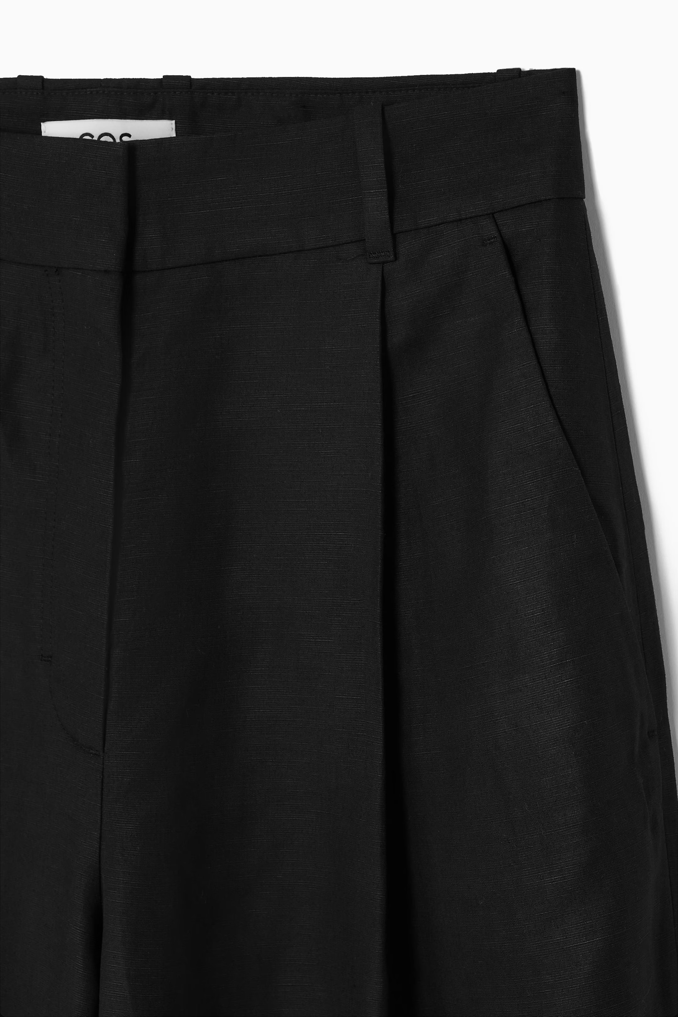 RELAXED LINEN-BLEND WIDE-LEG PANTS - BLACK | COS AU | COS (AU)
