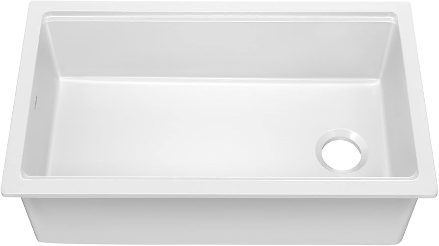 KRAUS Turino 33-inch Fireclay Workstation Drop-In/Undermount Single Bowl Kitchen Sink in Gloss Wh... | Amazon (US)