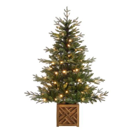 Holiday Time 5' Pre-lit Woodmore Pine Porch Tree, Green, 850 branch tips; LED lights | Walmart (CA)